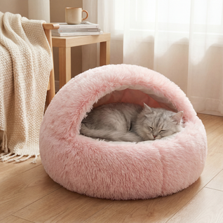 Plush Cave Cat Bed