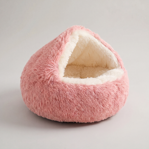 Plush Cave Cat Bed