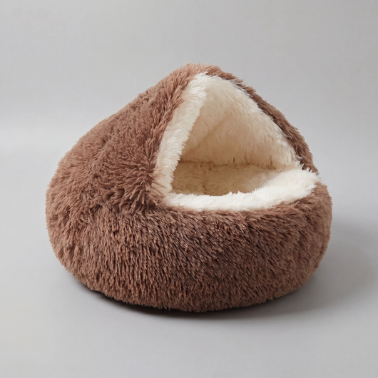 Plush Cave Cat Bed